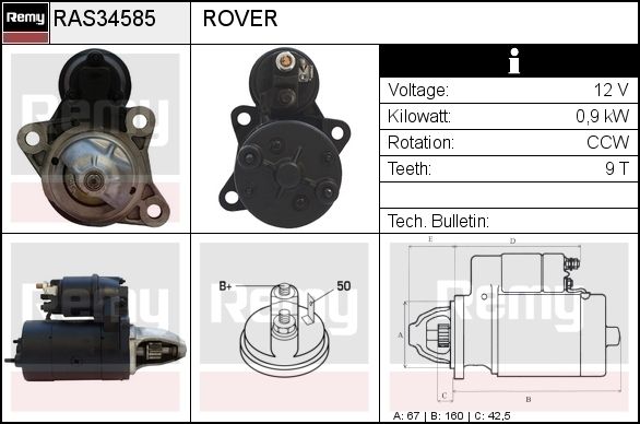 DELCO REMY Стартер RAS34224